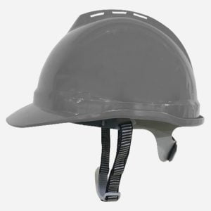 VENTILATED HDPE SAFETY HELMET – STRAP RATCHET Gray