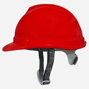VENTILATED HDPE SAFETY HELMET – STRAP RATCHET Red