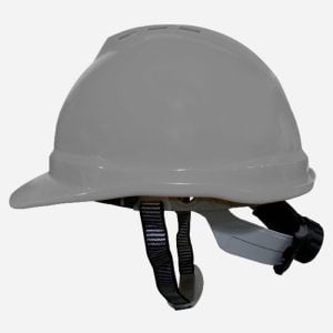 VENTILATED HDPE SAFETY HELMET – WHEEL RATCHET Gray