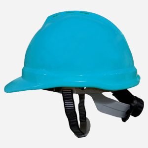 VENTILATED HDPE SAFETY HELMET – WHEEL RATCHET Light Blue
