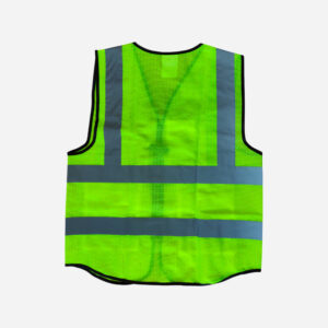 SPARTAN GUARD SAFETY VEST 120GSM, FABRIC-MESH MULTI POCKET ZIPPERED GREEN-1