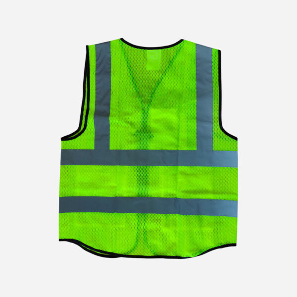 SPARTAN GUARD SAFETY VEST 120GSM, FABRIC-MESH MULTI POCKET ZIPPERED GREEN-1