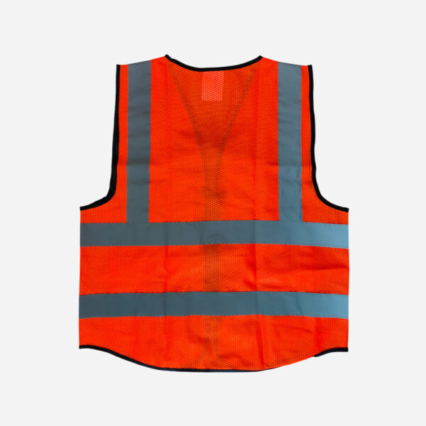 SPARTAN GUARD SAFETY VEST 120GSM, FABRIC-MESH MULTI POCKET ZIPPERED ORANGE-1