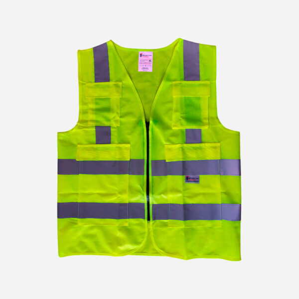SPARTAN GUARD SAFETY VEST 120GSM, MULTIPOCKETZIPPERED GREEN-1
