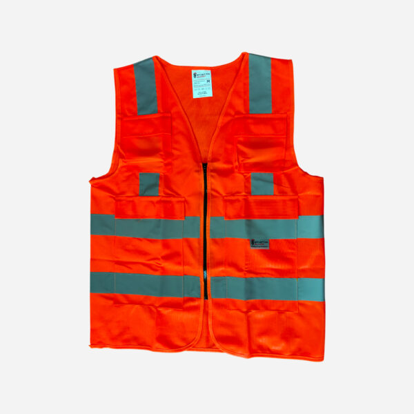 SPARTAN GUARD SAFETY VEST 120GSM, MULTIPOCKETZIPPERED ORANGE-1